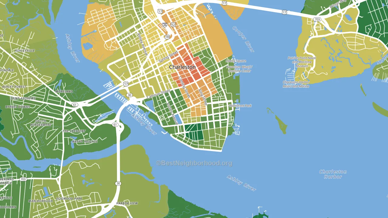 29401, SC block-group voter-turnout map
