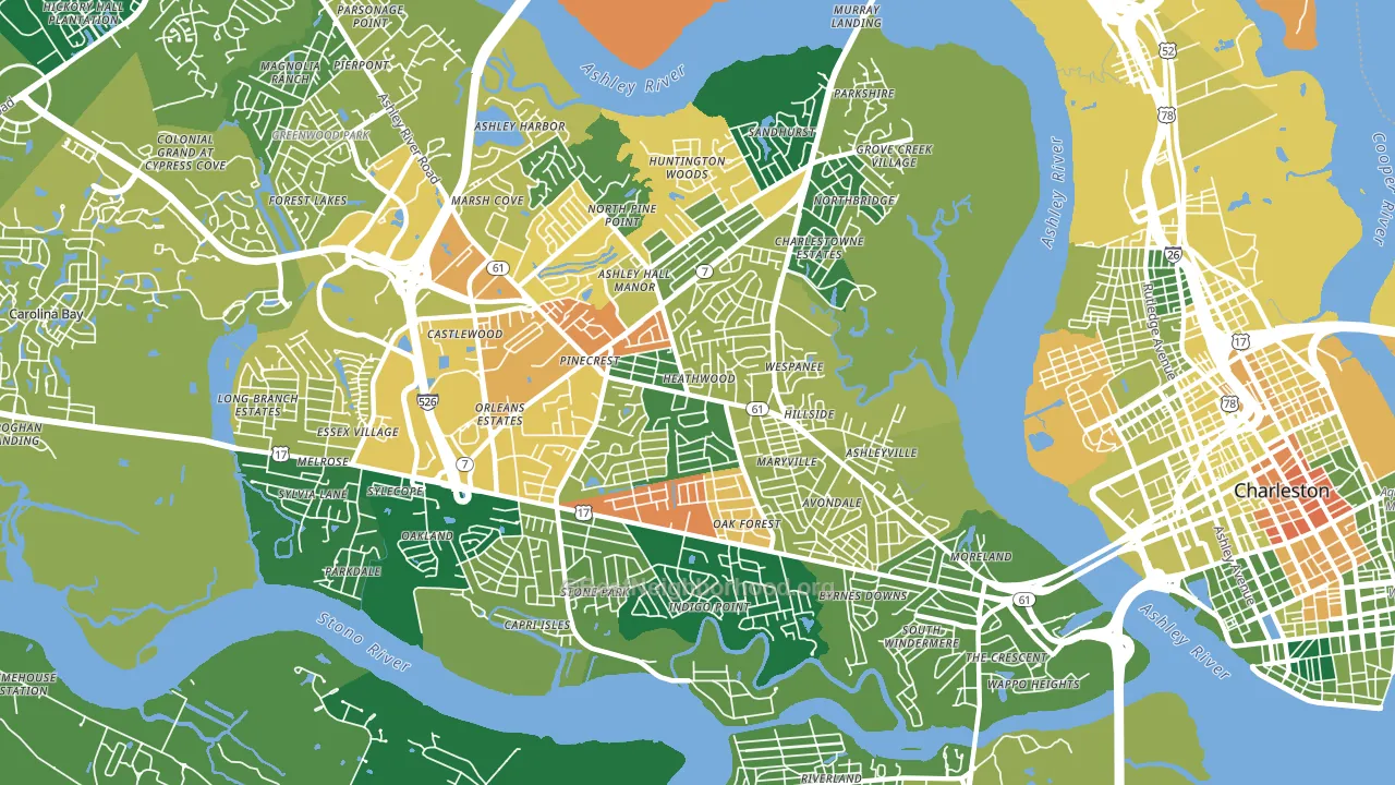 29407, SC block-group voter-turnout map