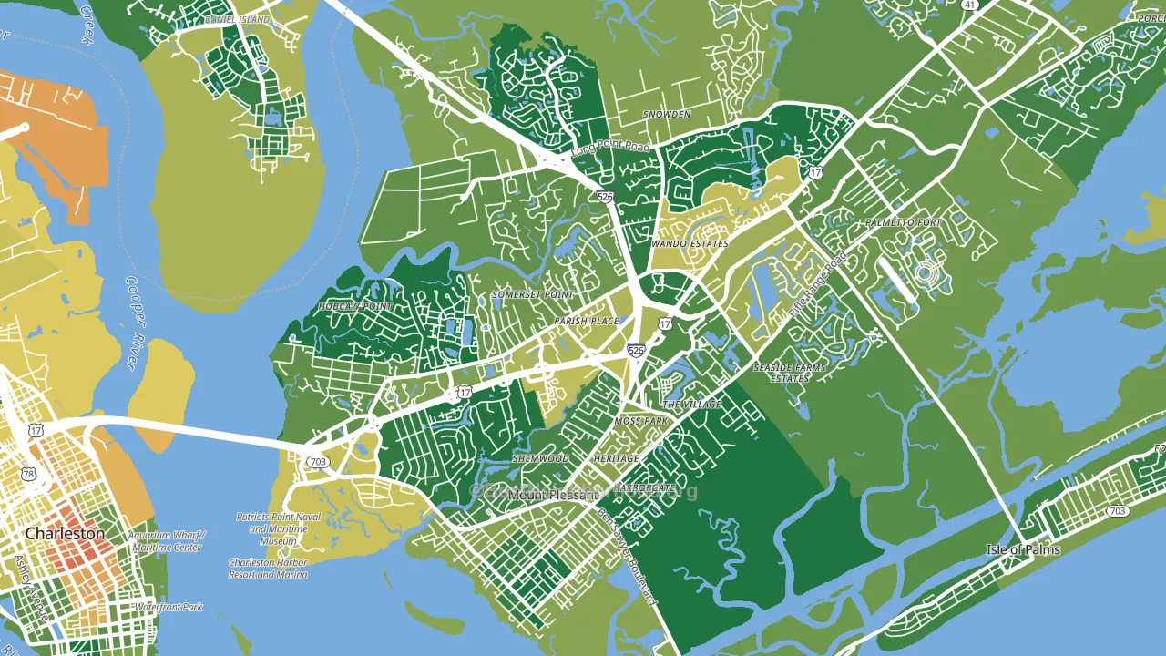 29464, SC block-group voter-turnout map
