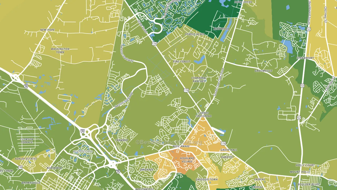 29486, SC block-group voter-turnout map