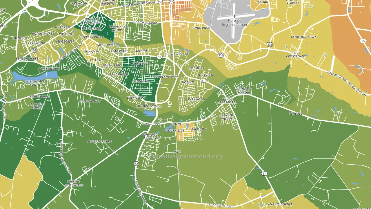 29505, SC block-group voter-turnout map
