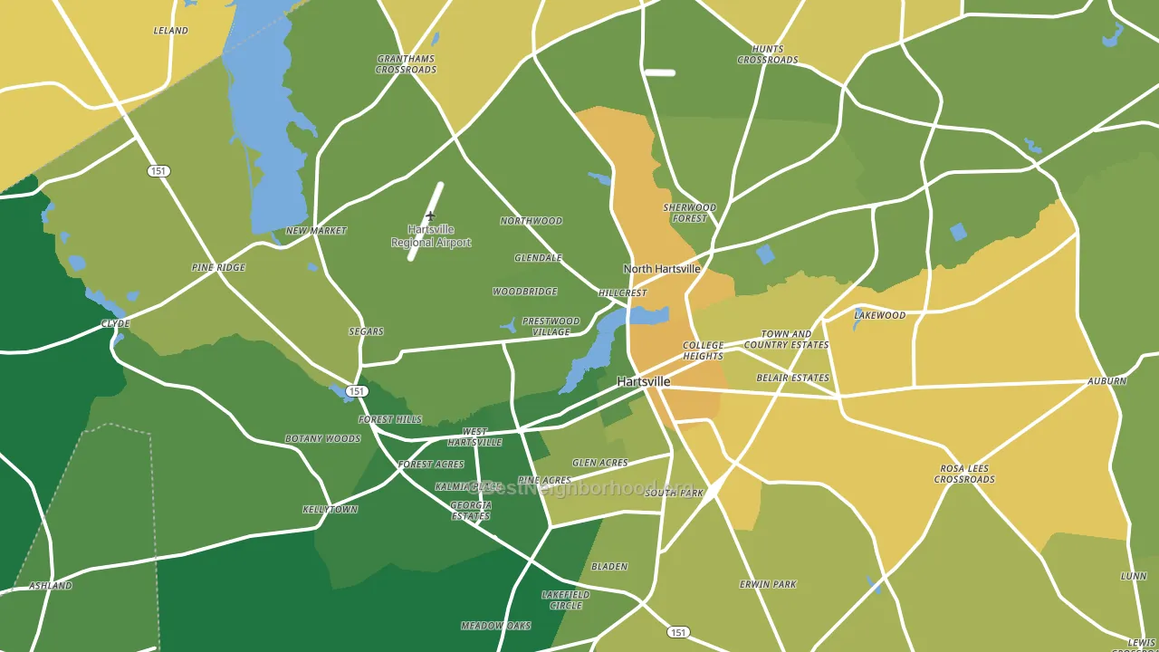 29550, SC block-group voter-turnout map