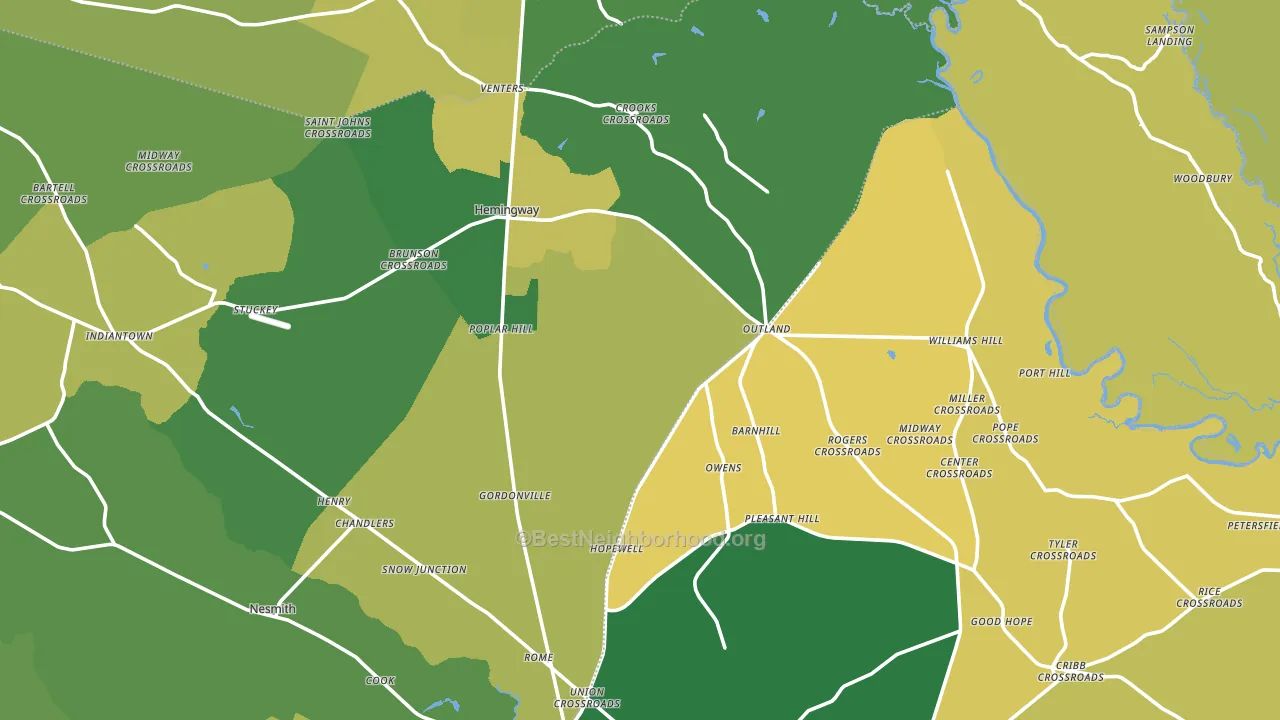 29554, SC block-group voter-turnout map