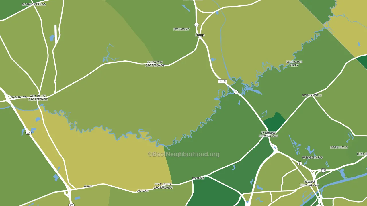29568, SC block-group voter-turnout map