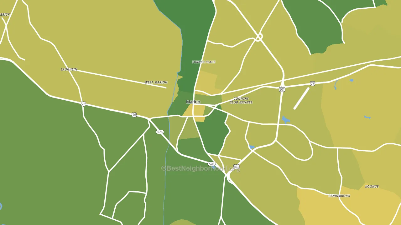 29571, SC block-group voter-turnout map
