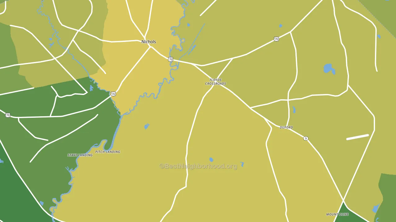29581, SC block-group voter-turnout map