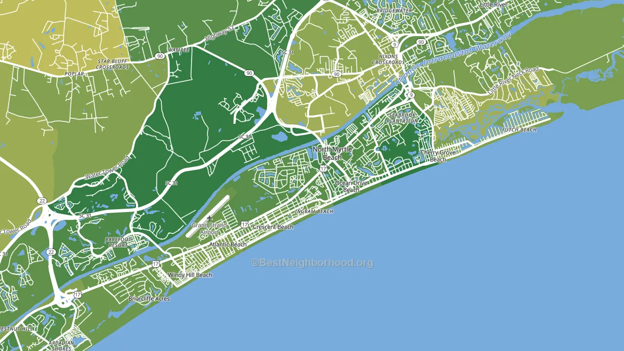 29582, SC block-group voter-turnout map