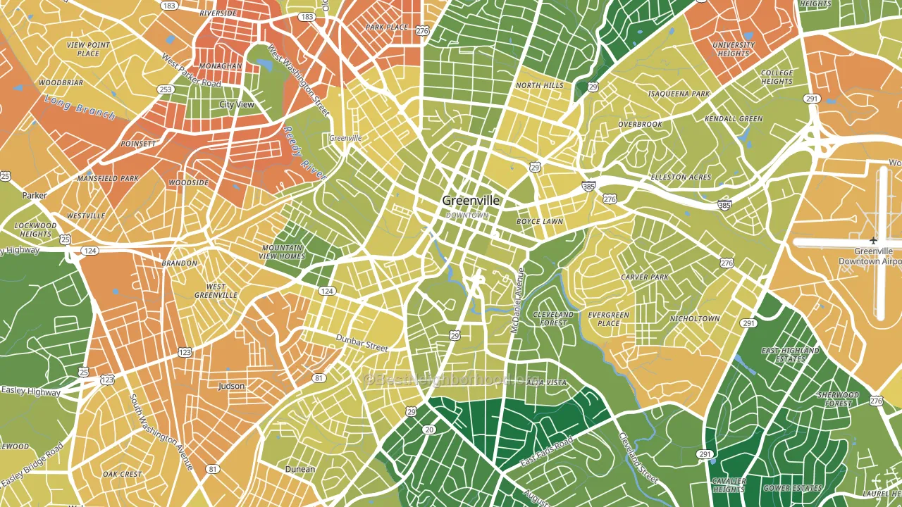 29601, SC block-group voter-turnout map