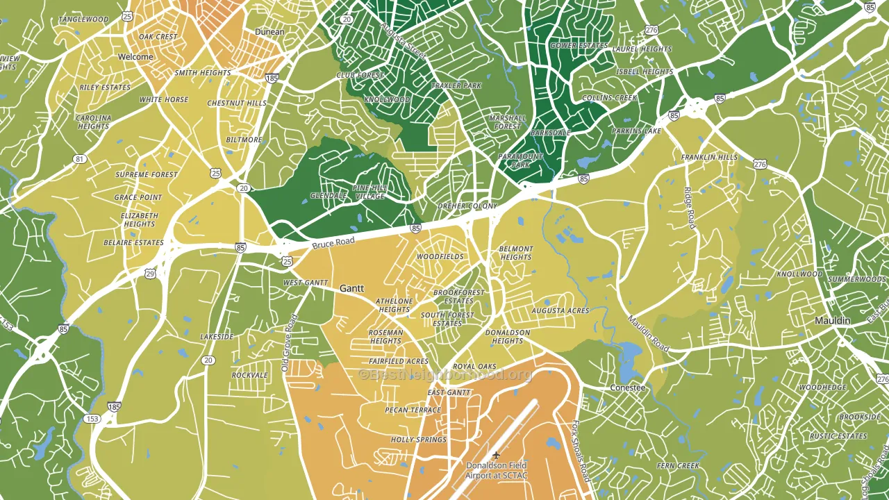 29605, SC block-group voter-turnout map