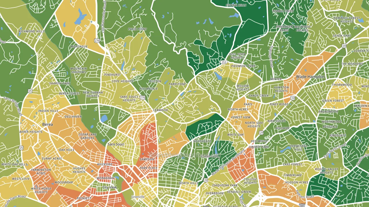 29609, SC block-group voter-turnout map