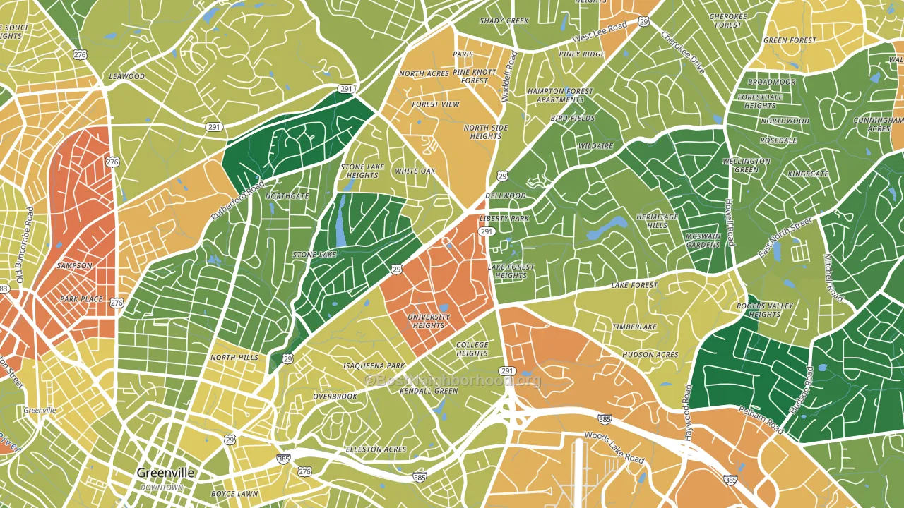 29614, SC block-group voter-turnout map