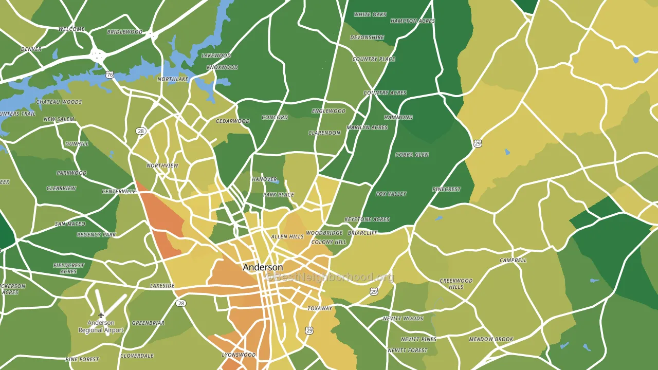 29621, SC block-group voter-turnout map