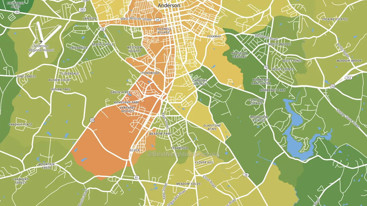 29624, SC block-group voter-turnout map