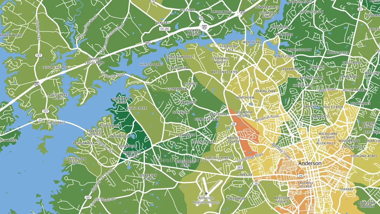 29625, SC block-group voter-turnout map