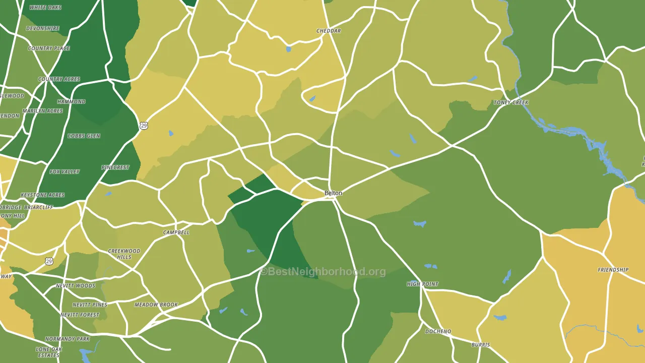 29627, SC block-group voter-turnout map
