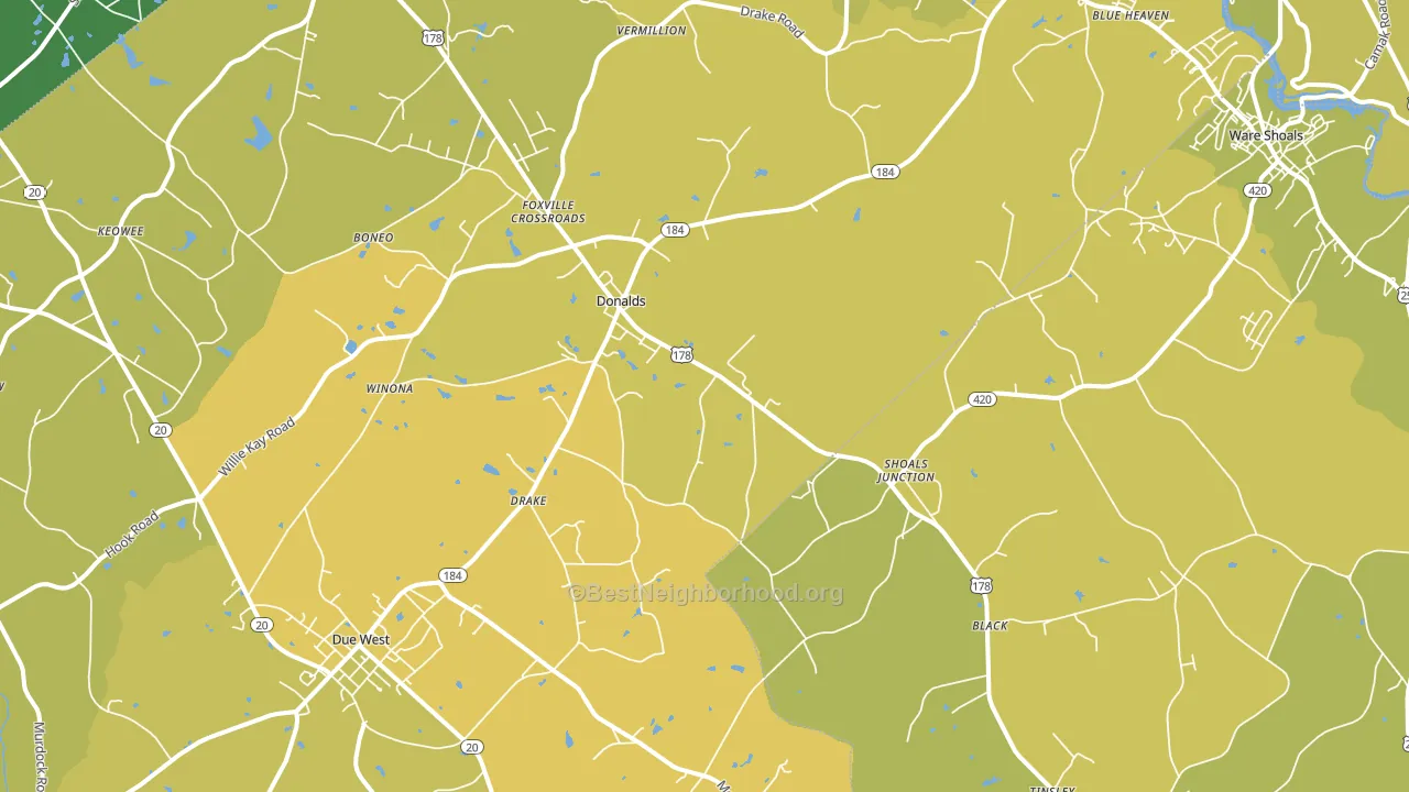 29638, SC block-group voter-turnout map