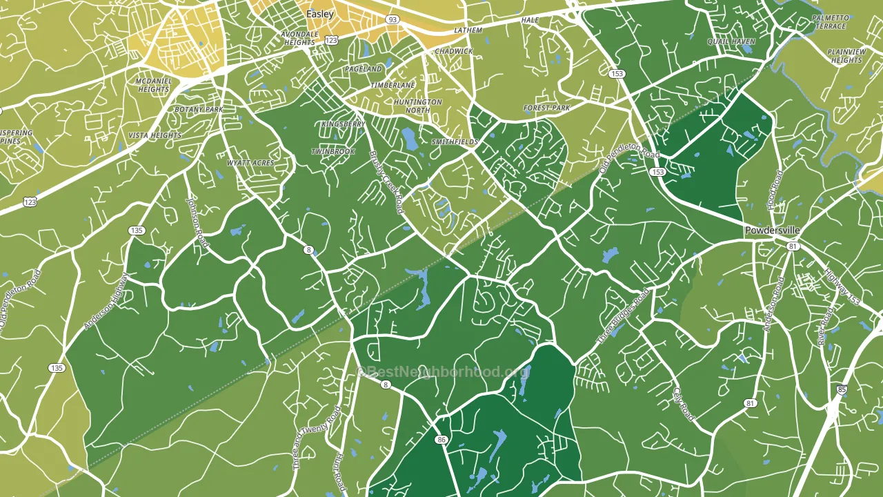 29642, SC block-group voter-turnout map