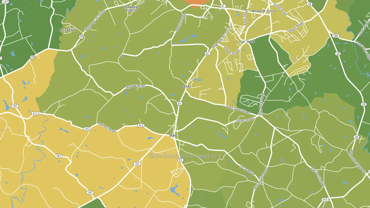 29684, SC block-group voter-turnout map