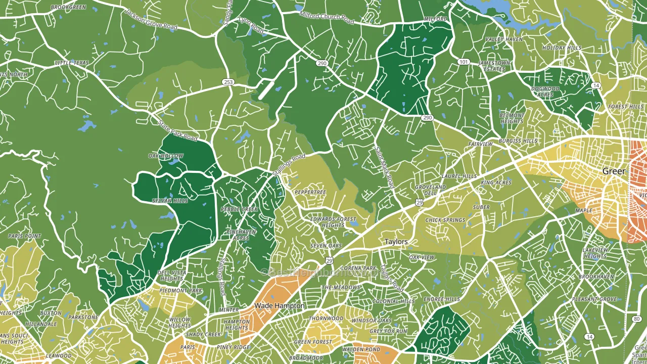 29687, SC block-group voter-turnout map