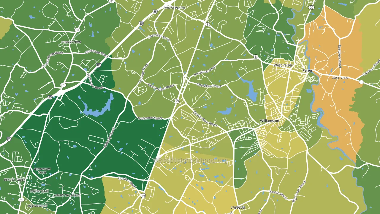 29697, SC block-group voter-turnout map