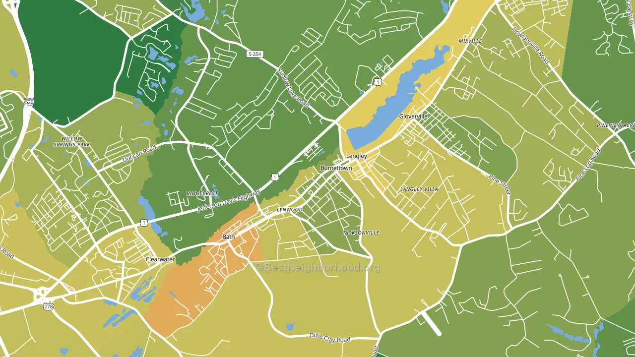 29834, SC block-group voter-turnout map