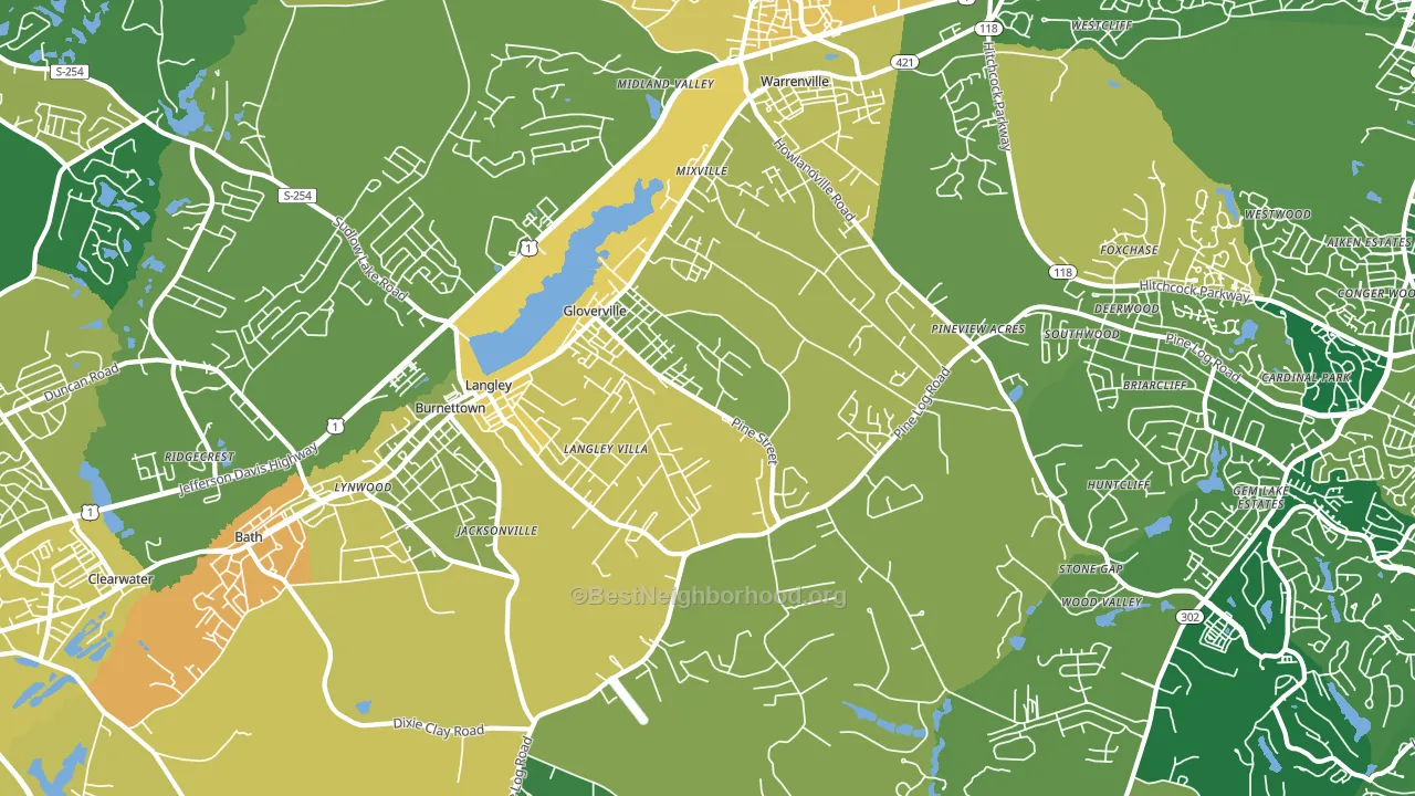 29851, SC block-group voter-turnout map
