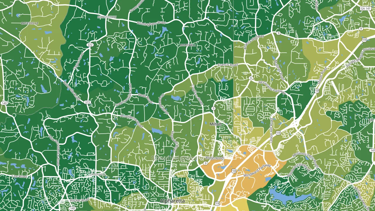 30004, GA block-group voter-turnout map