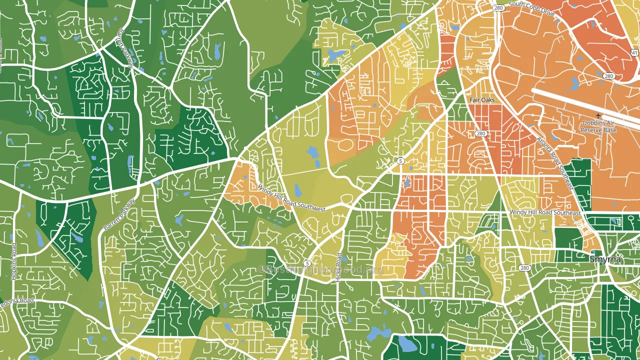 30008, GA block-group voter-turnout map