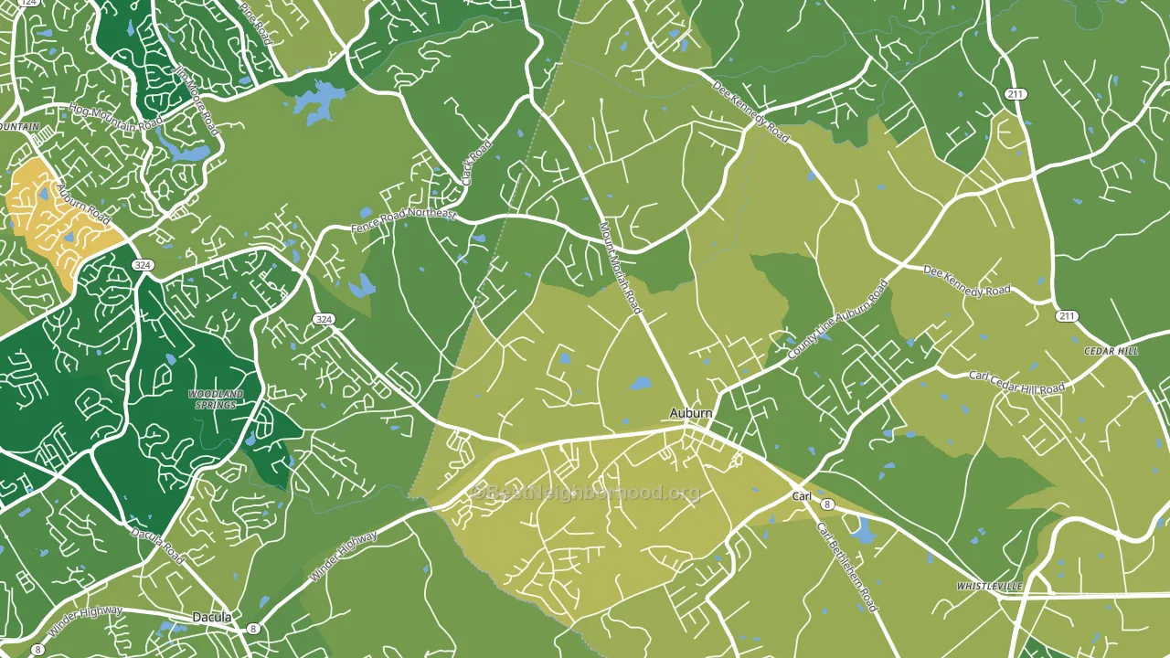 30011, GA block-group voter-turnout map