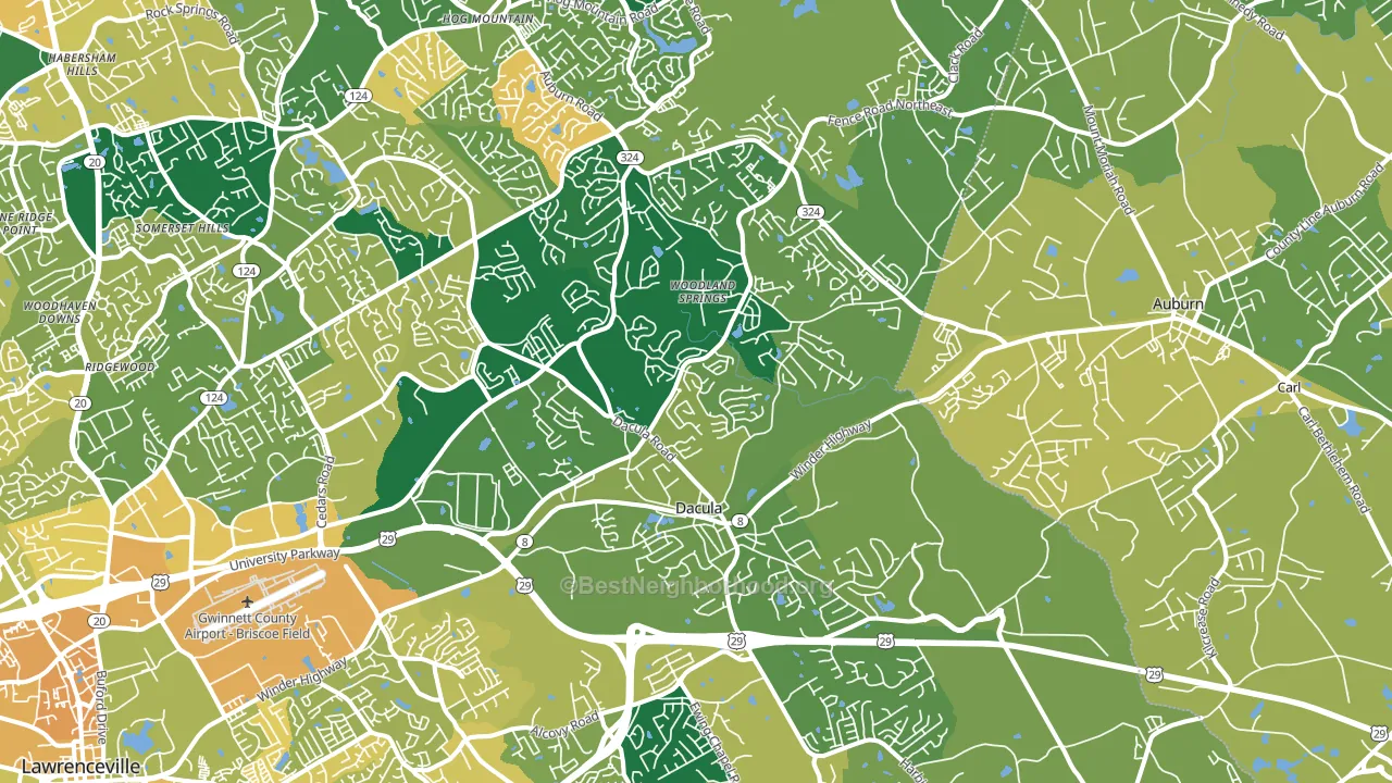 30019, GA block-group voter-turnout map