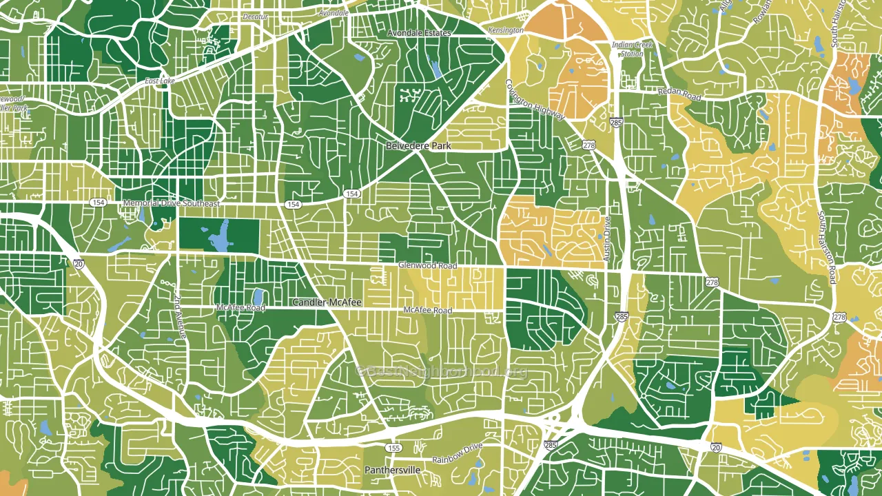 30032, GA block-group voter-turnout map
