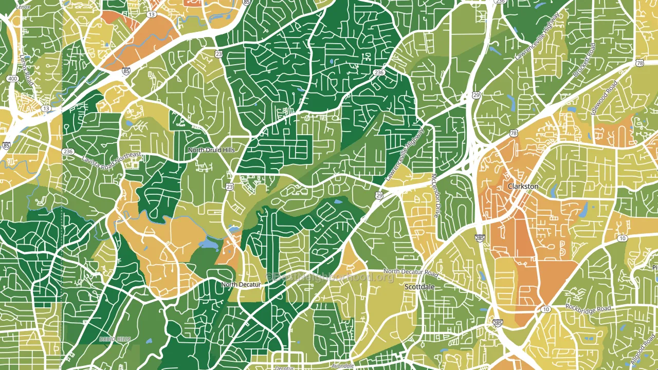 30033, GA block-group voter-turnout map