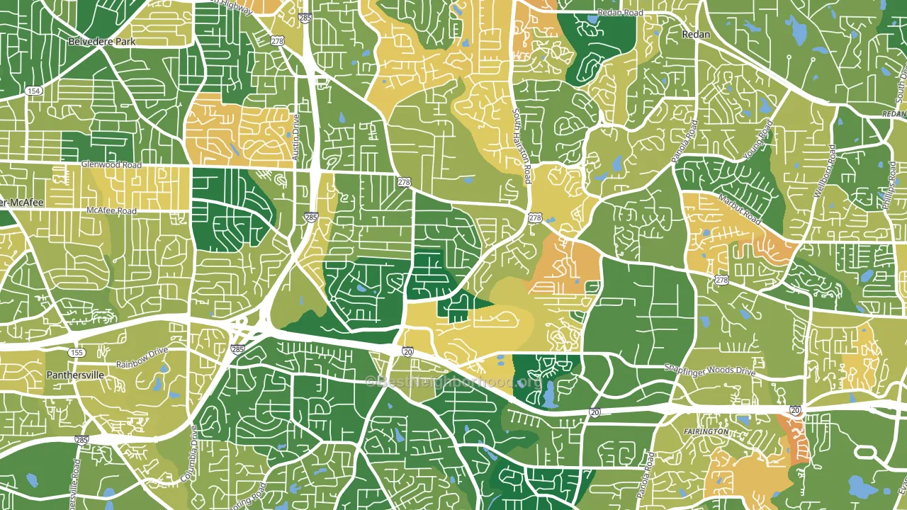 30035, GA block-group voter-turnout map