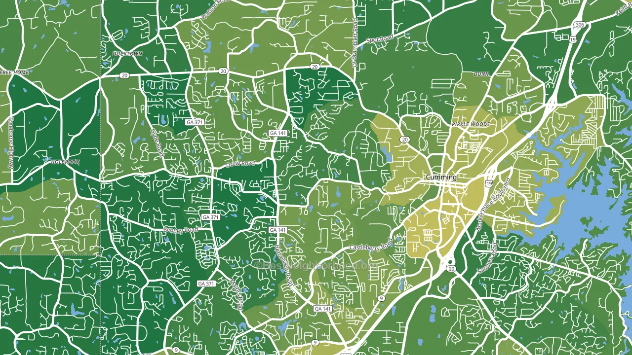 30040, GA block-group voter-turnout map