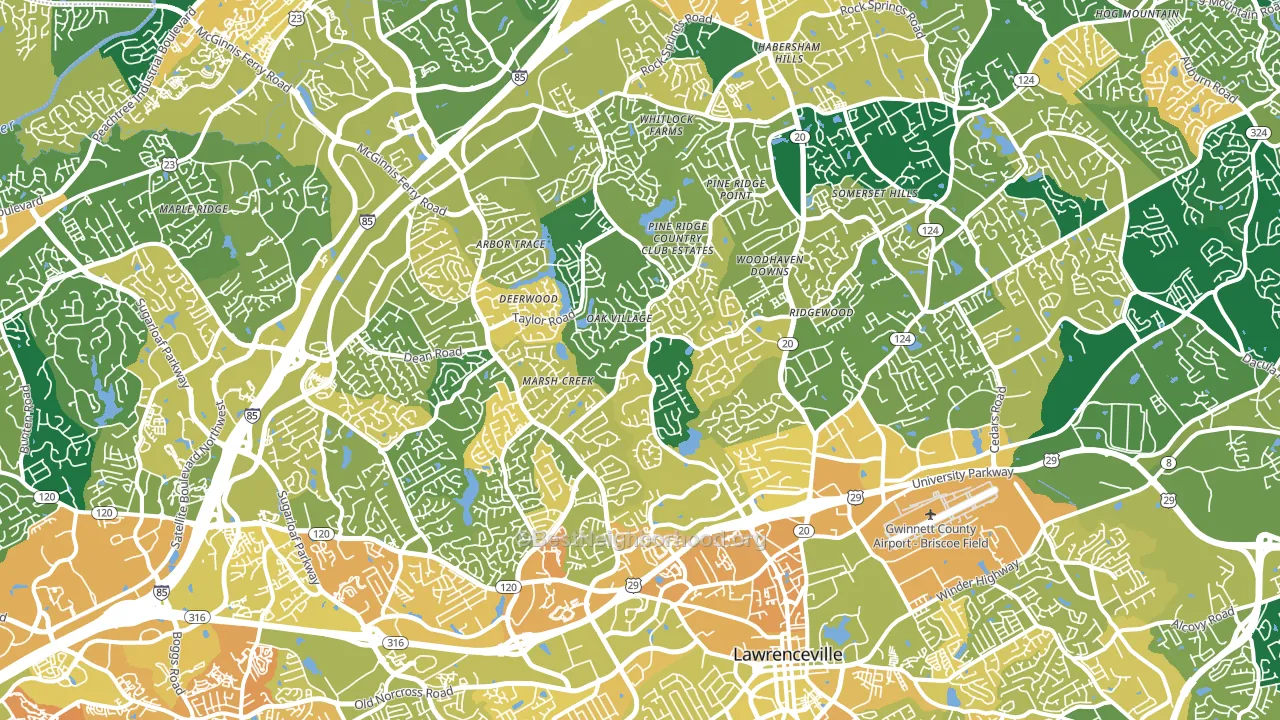 30043, GA block-group voter-turnout map