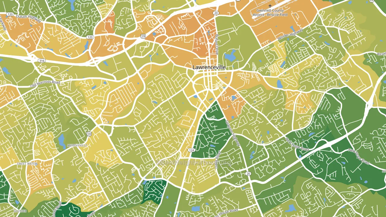 30046, GA block-group voter-turnout map