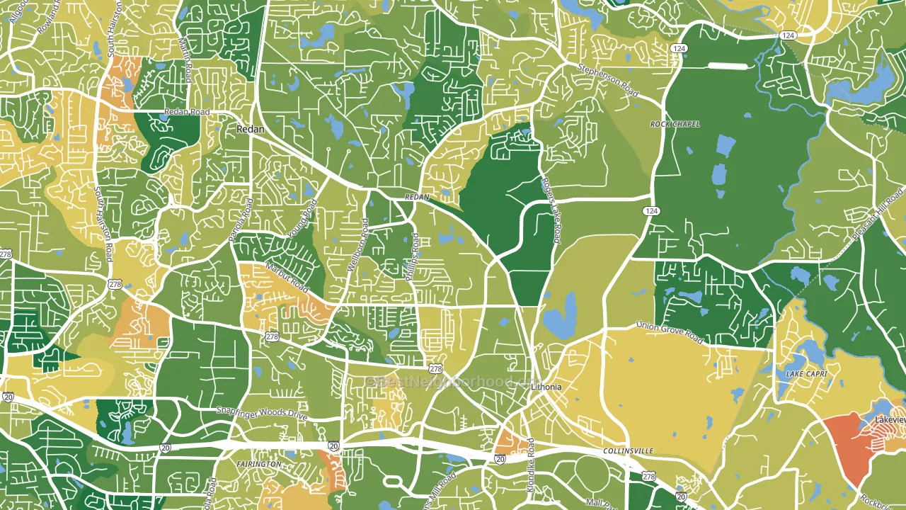 30058, GA block-group voter-turnout map