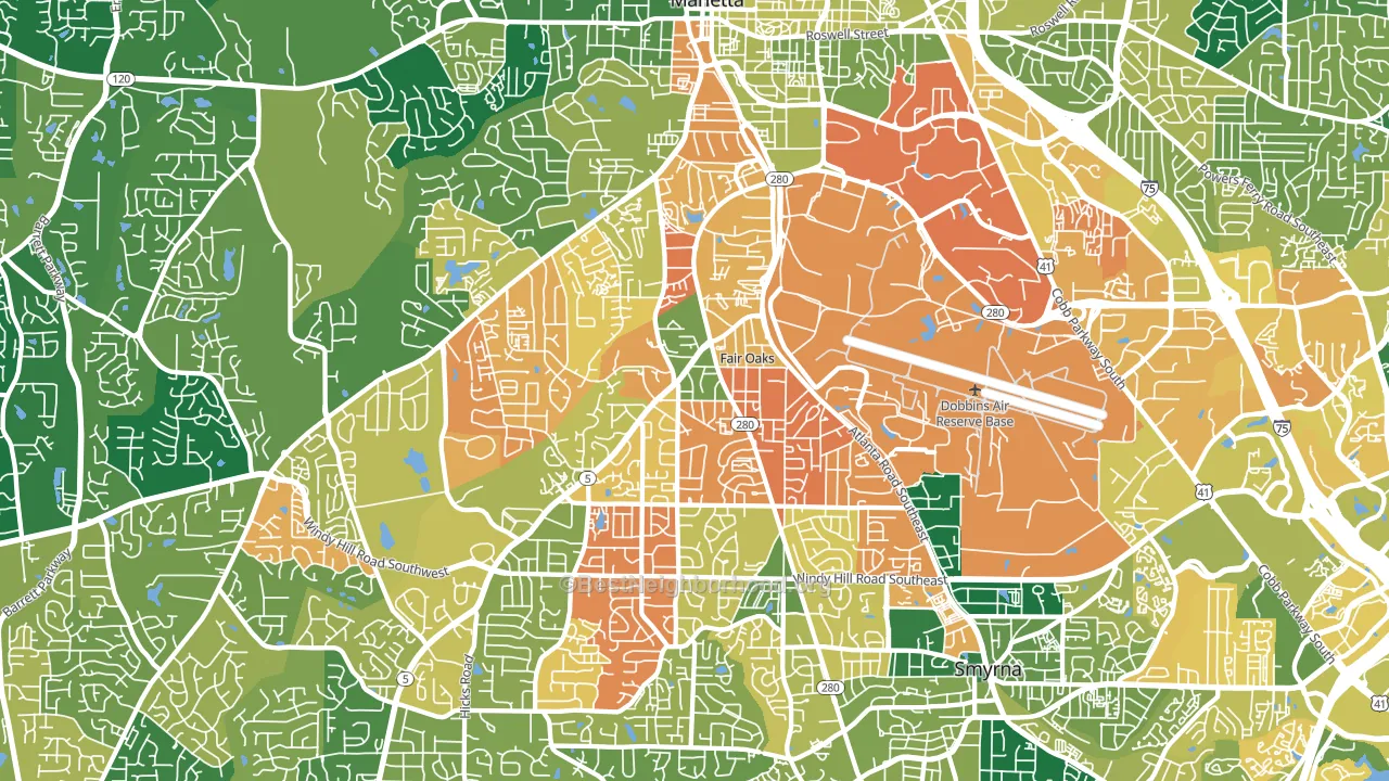 30060, GA block-group voter-turnout map