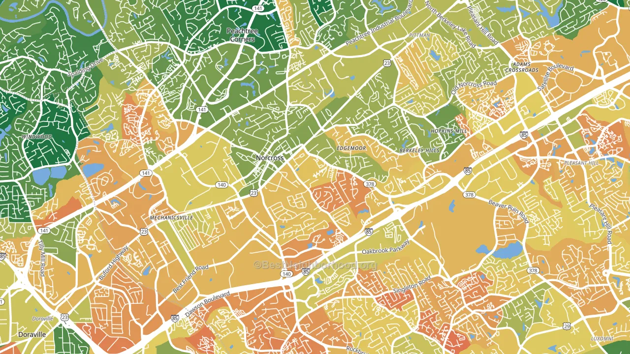 30071, GA block-group voter-turnout map