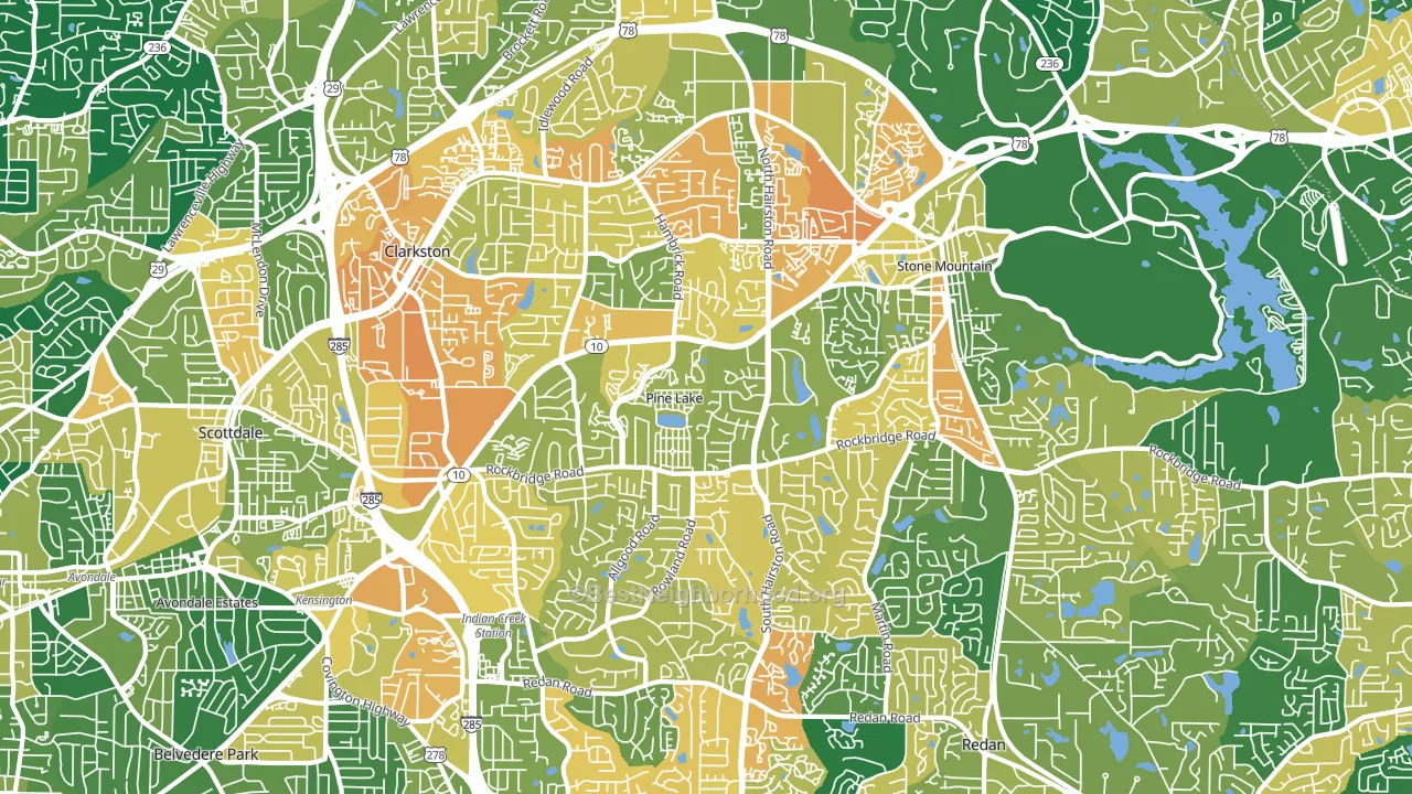 30083, GA block-group voter-turnout map