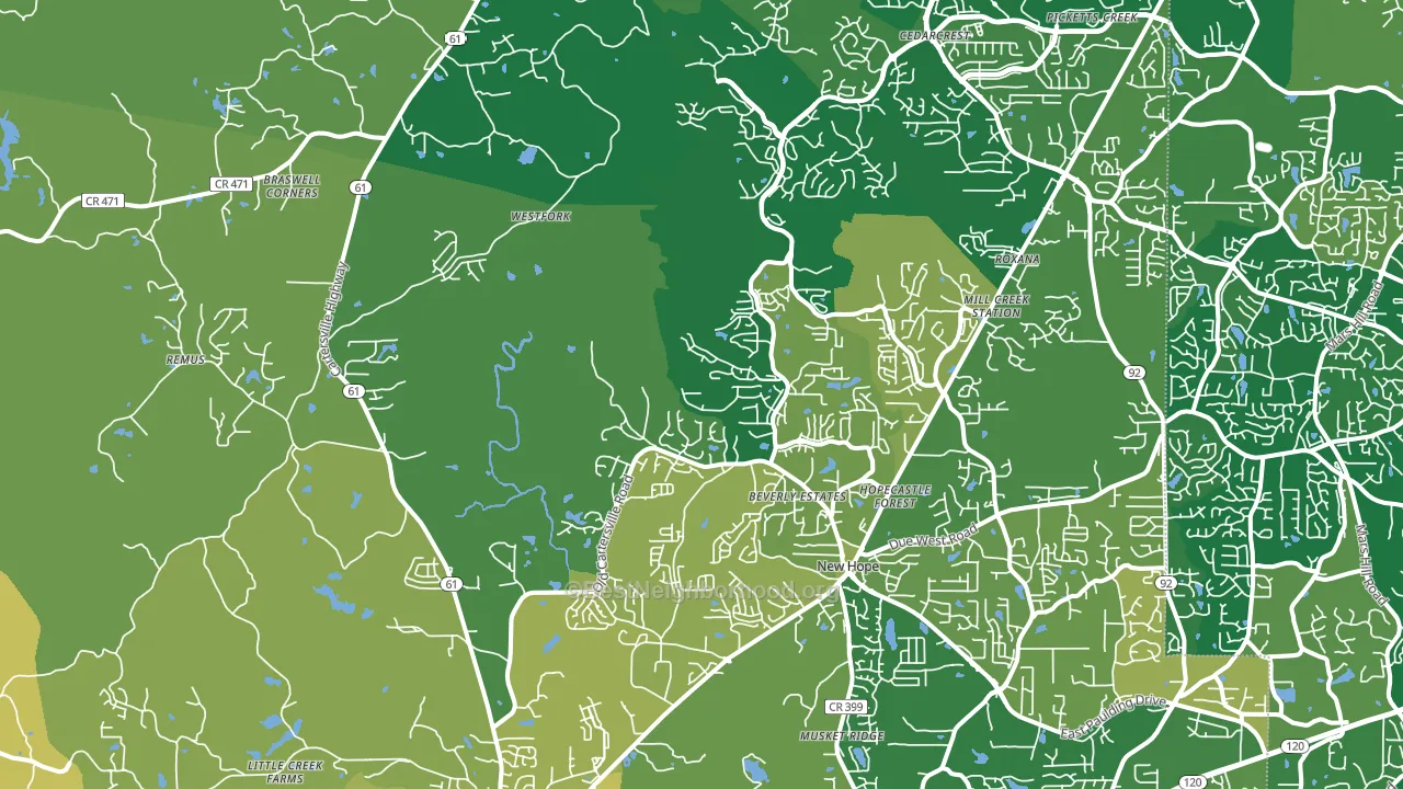 30132, GA block-group voter-turnout map