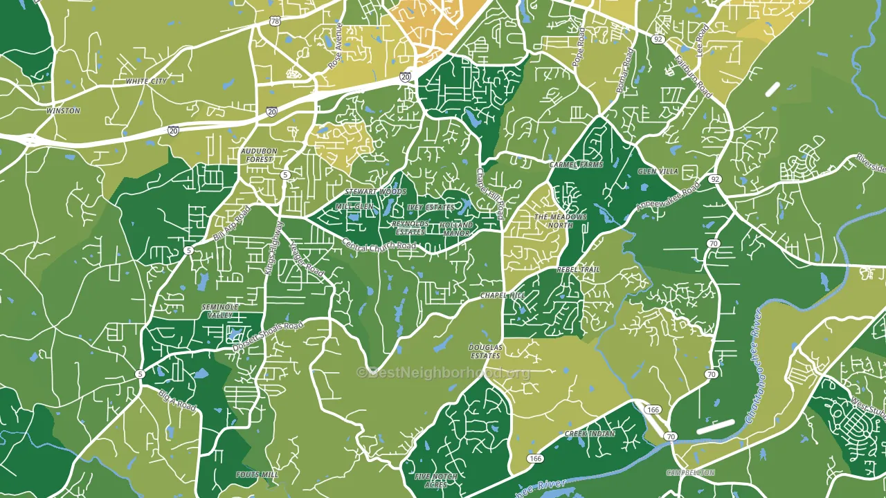 30135, GA block-group voter-turnout map