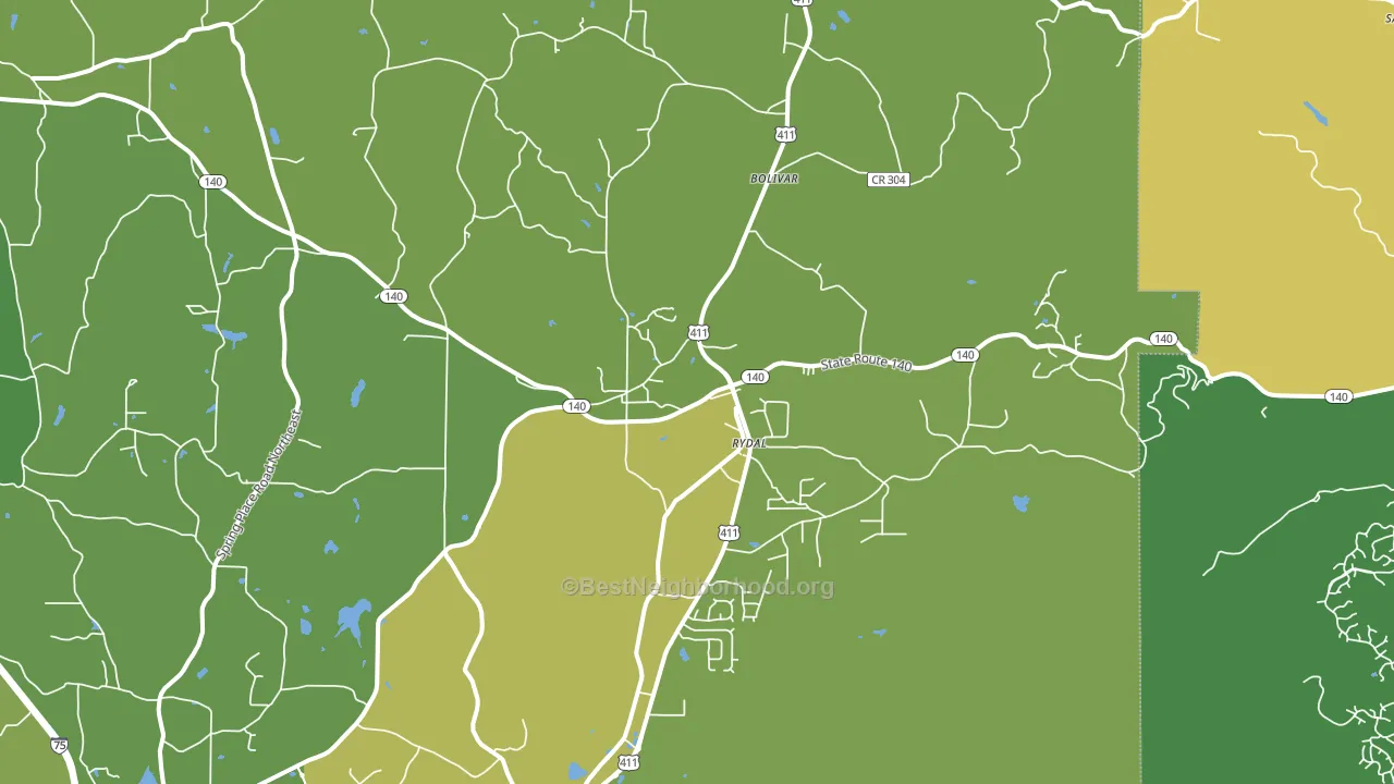 30171, GA block-group voter-turnout map