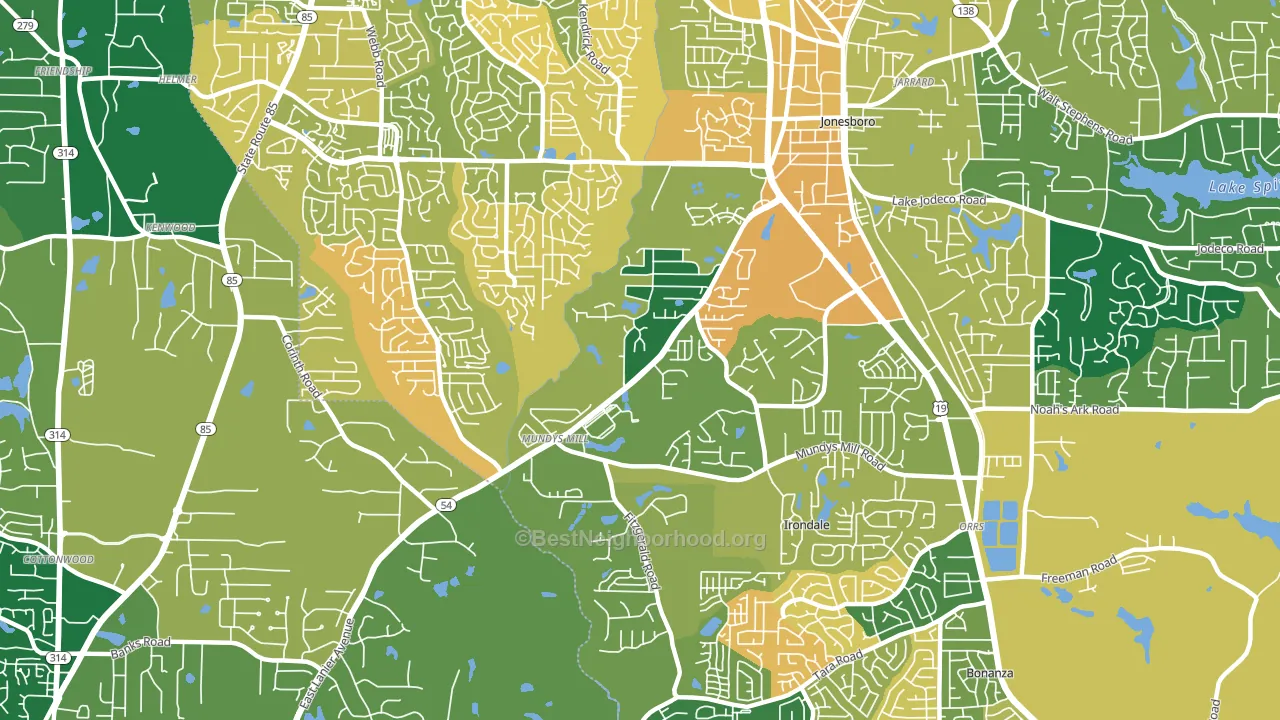 30238, GA block-group voter-turnout map