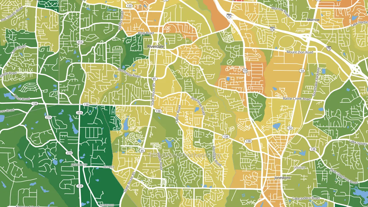 30274, GA block-group voter-turnout map