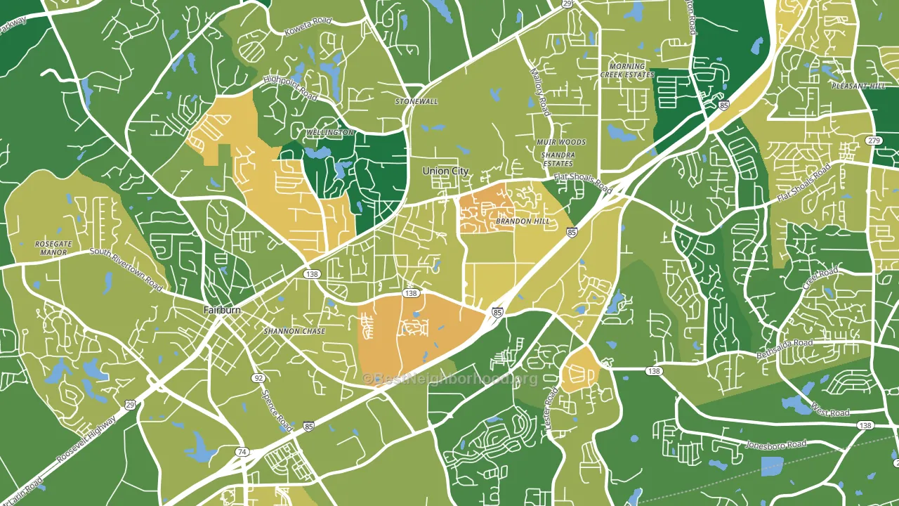 30291, GA block-group voter-turnout map