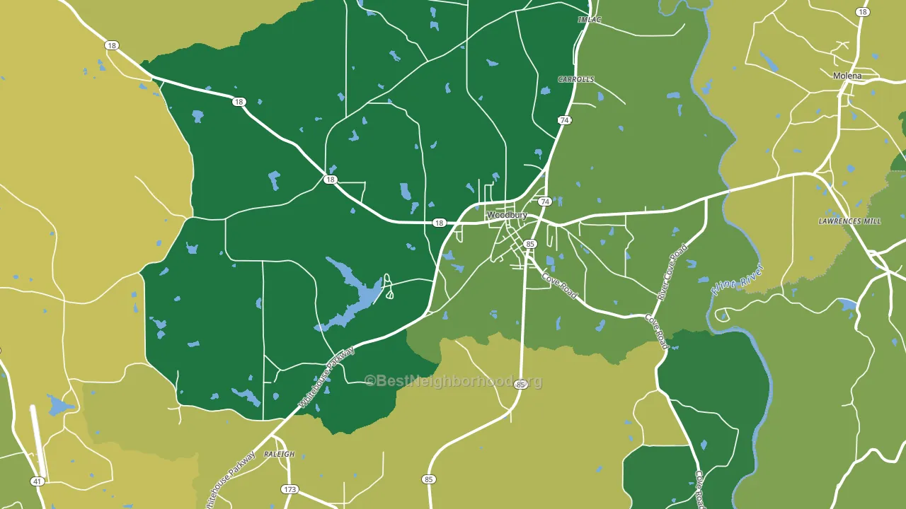 30293, GA block-group voter-turnout map