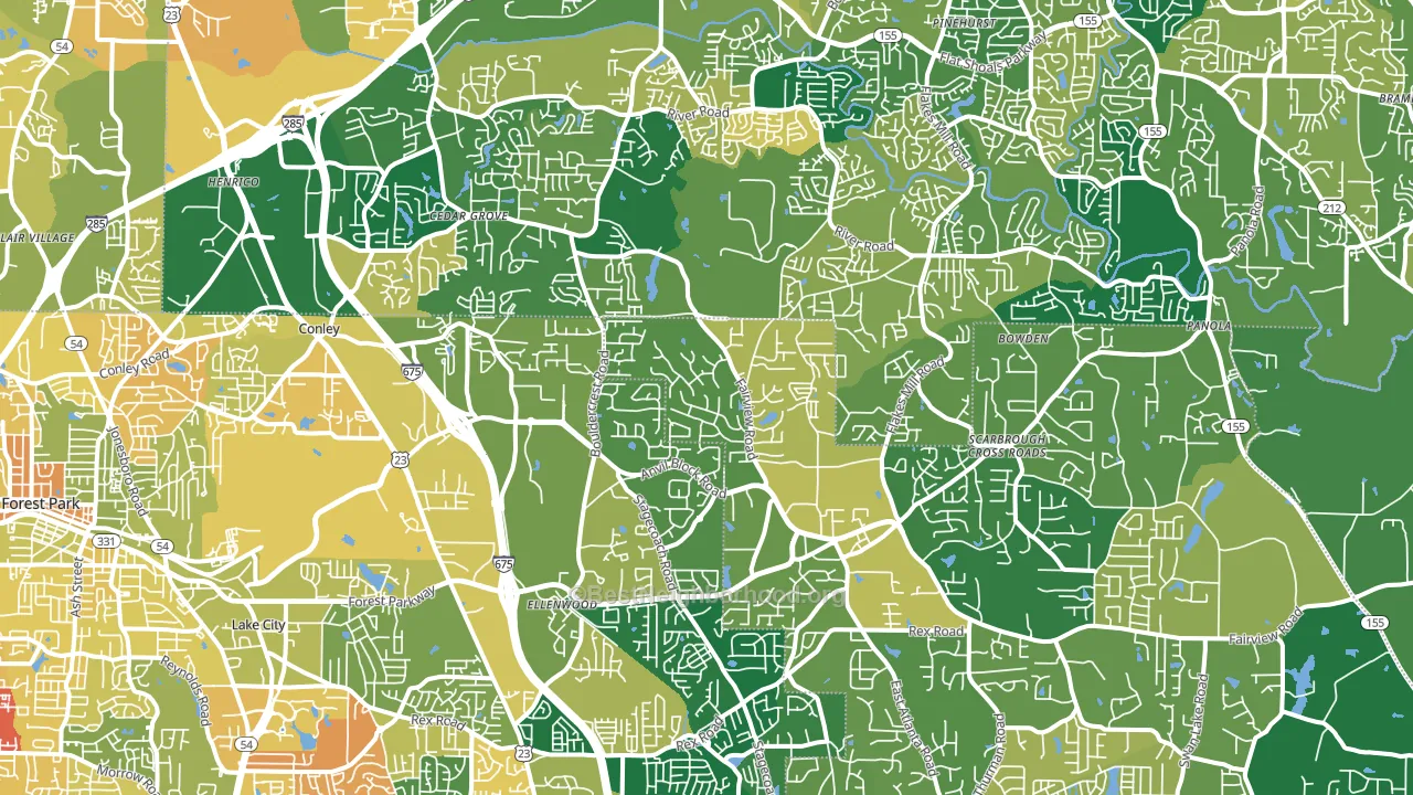 30294, GA block-group voter-turnout map
