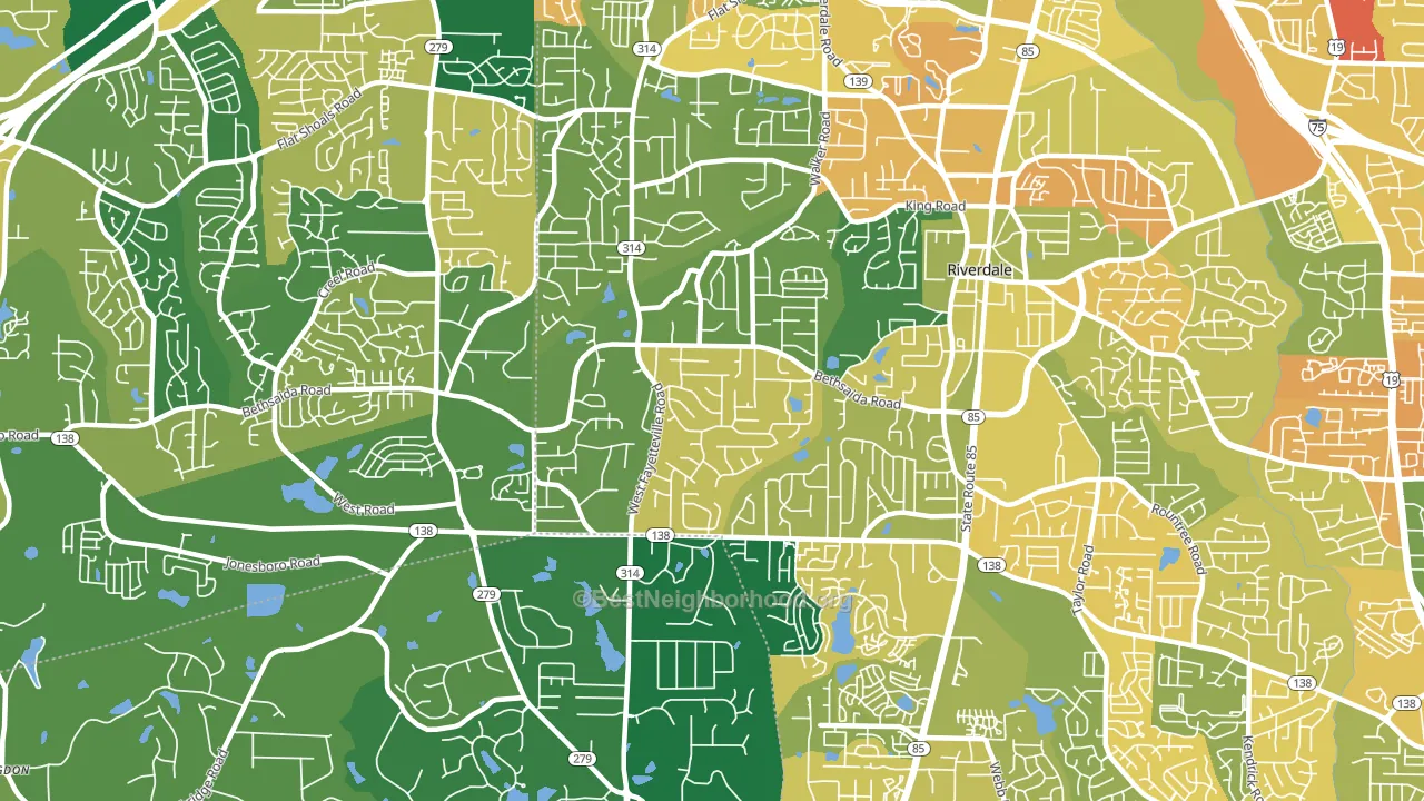30296, GA block-group voter-turnout map