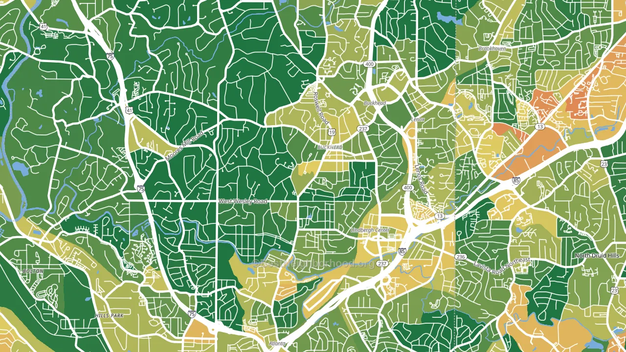 30305, GA block-group voter-turnout map
